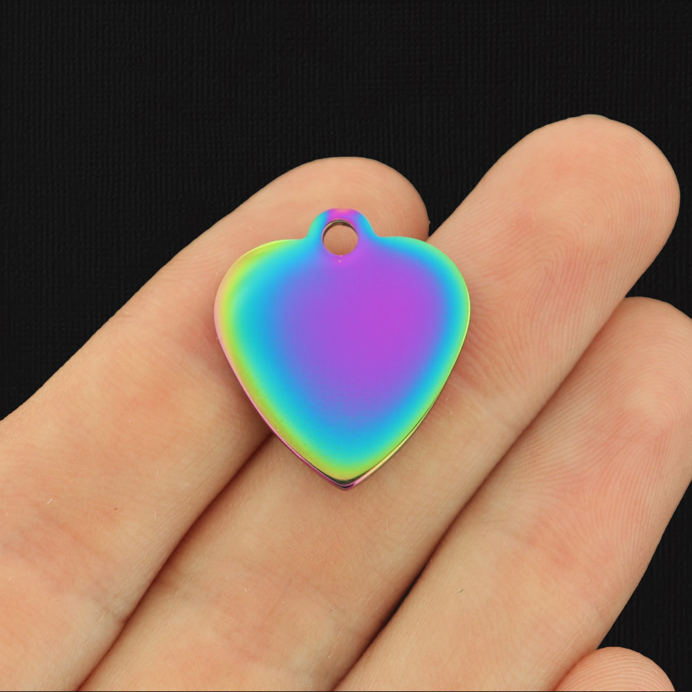 Custom Stainless Steel Heart Charm - Personalized