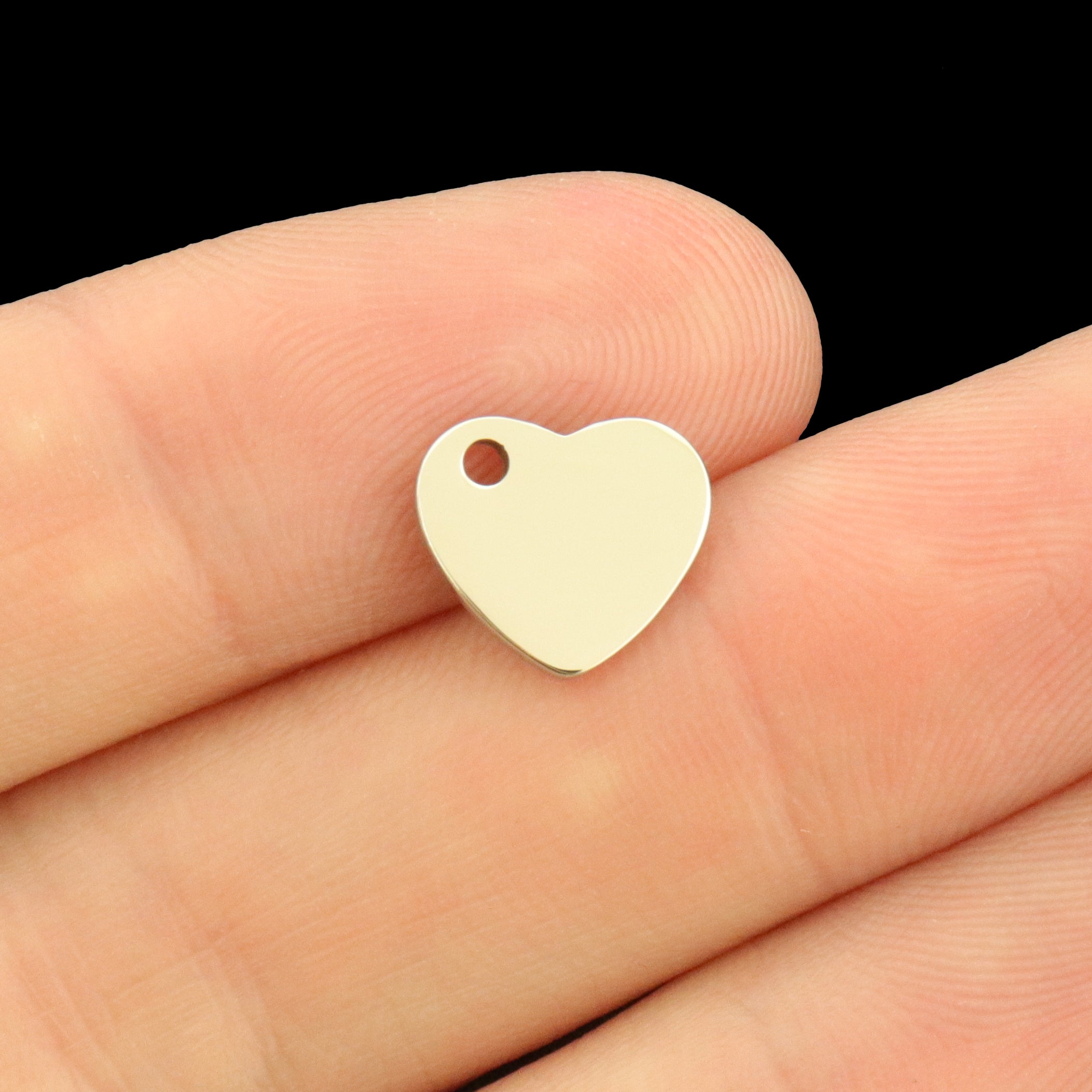 Custom Stainless Steel Medium Dangle Heart Charm - Personalized