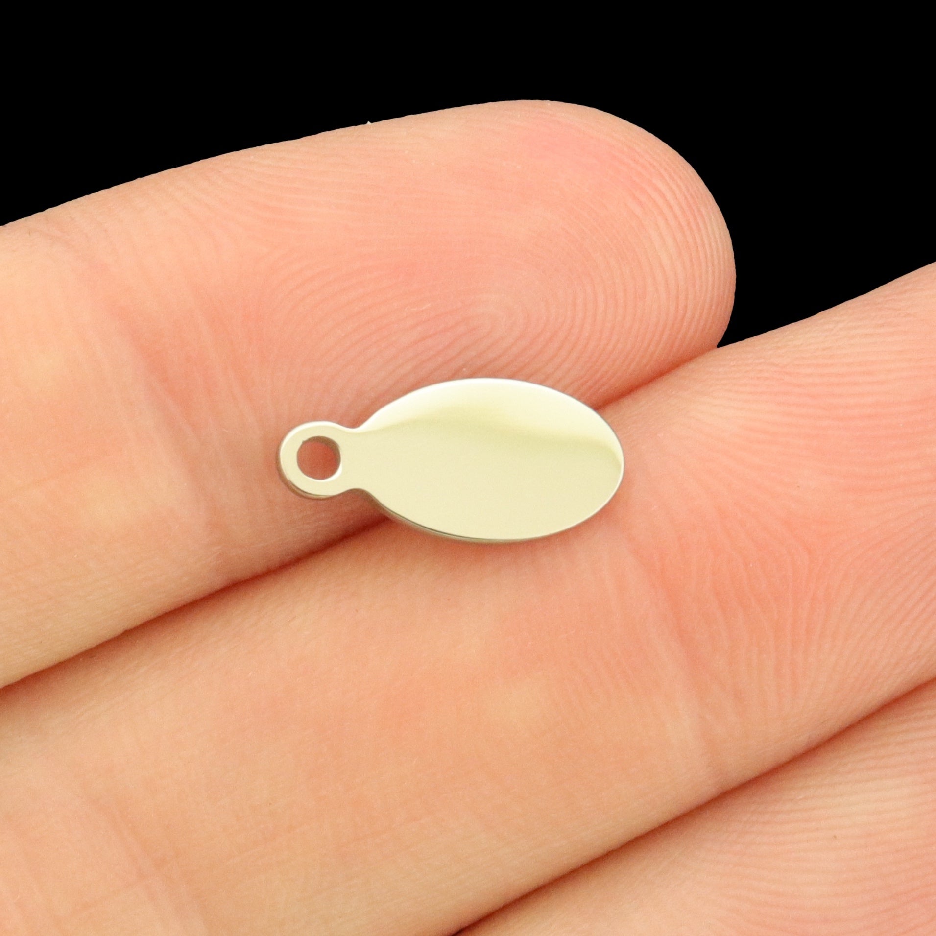 Custom Stainless Steel Oval Logo Charm - Personalized