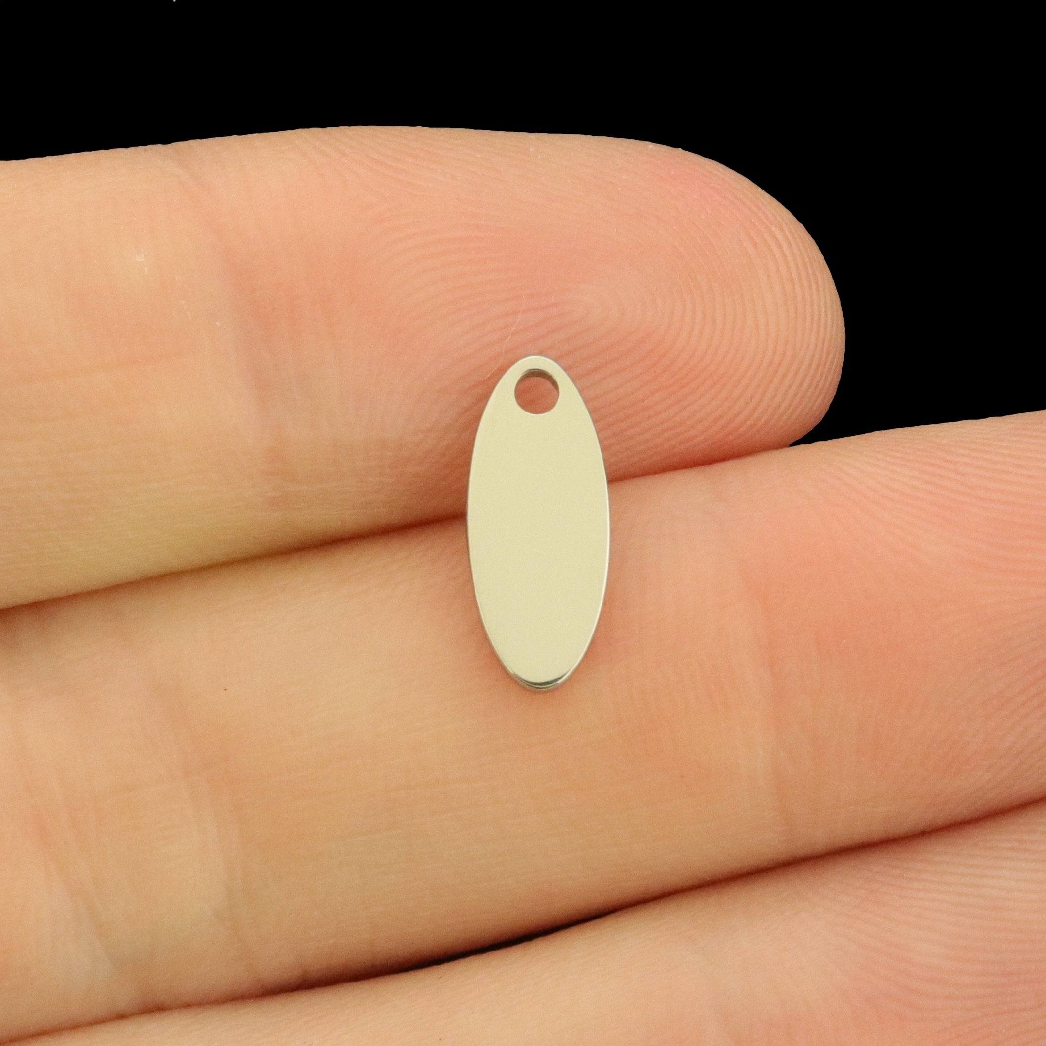 Custom Stainless Steel Teardrop Logo Charm - Personalized