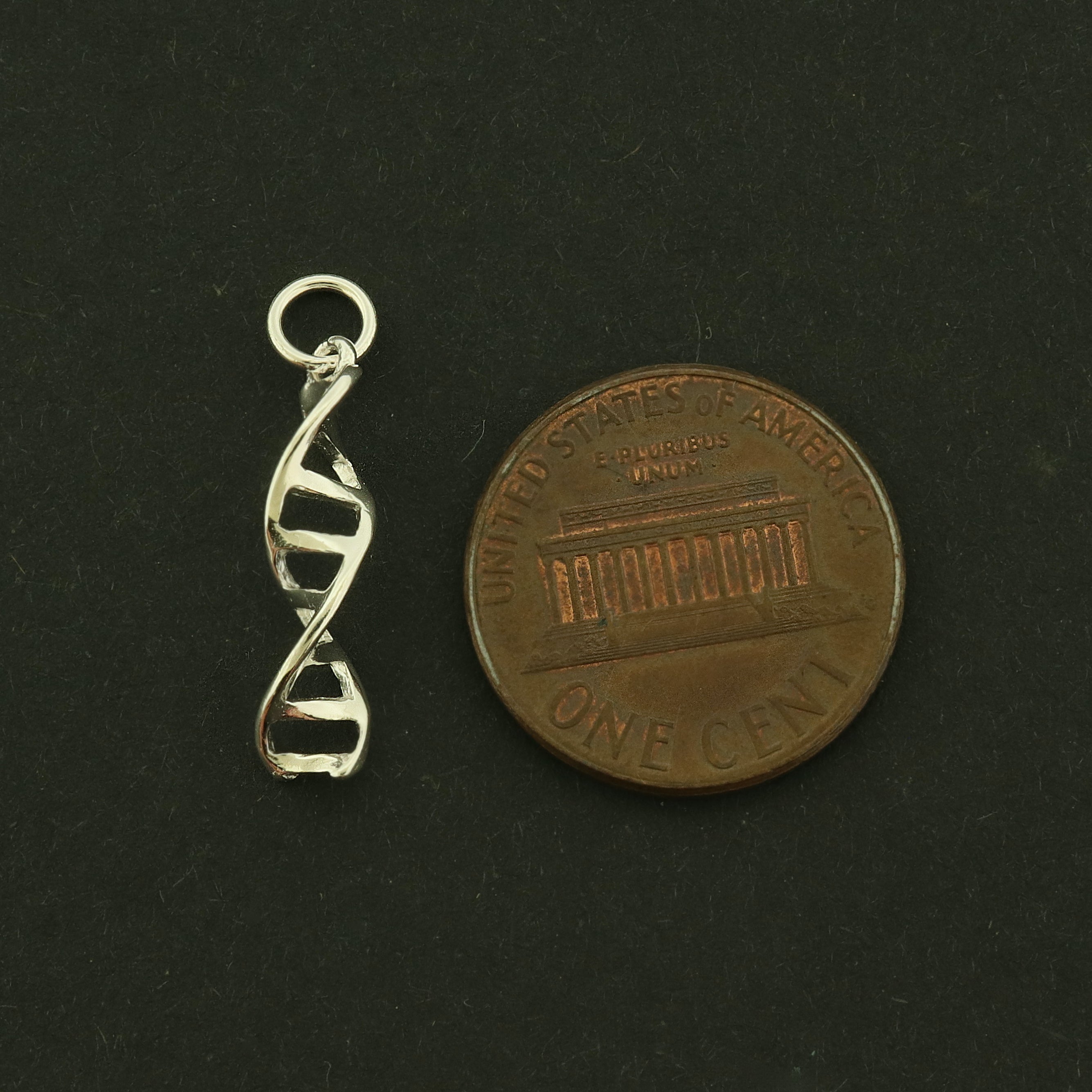 DNA Sterling Silver Charm - Science Pendant - ST063