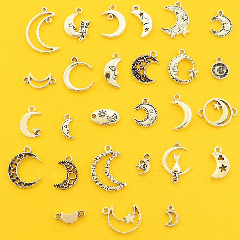 Deluxe Celestial Collection Antique Silver Tone 27 Different Charms - COL444H