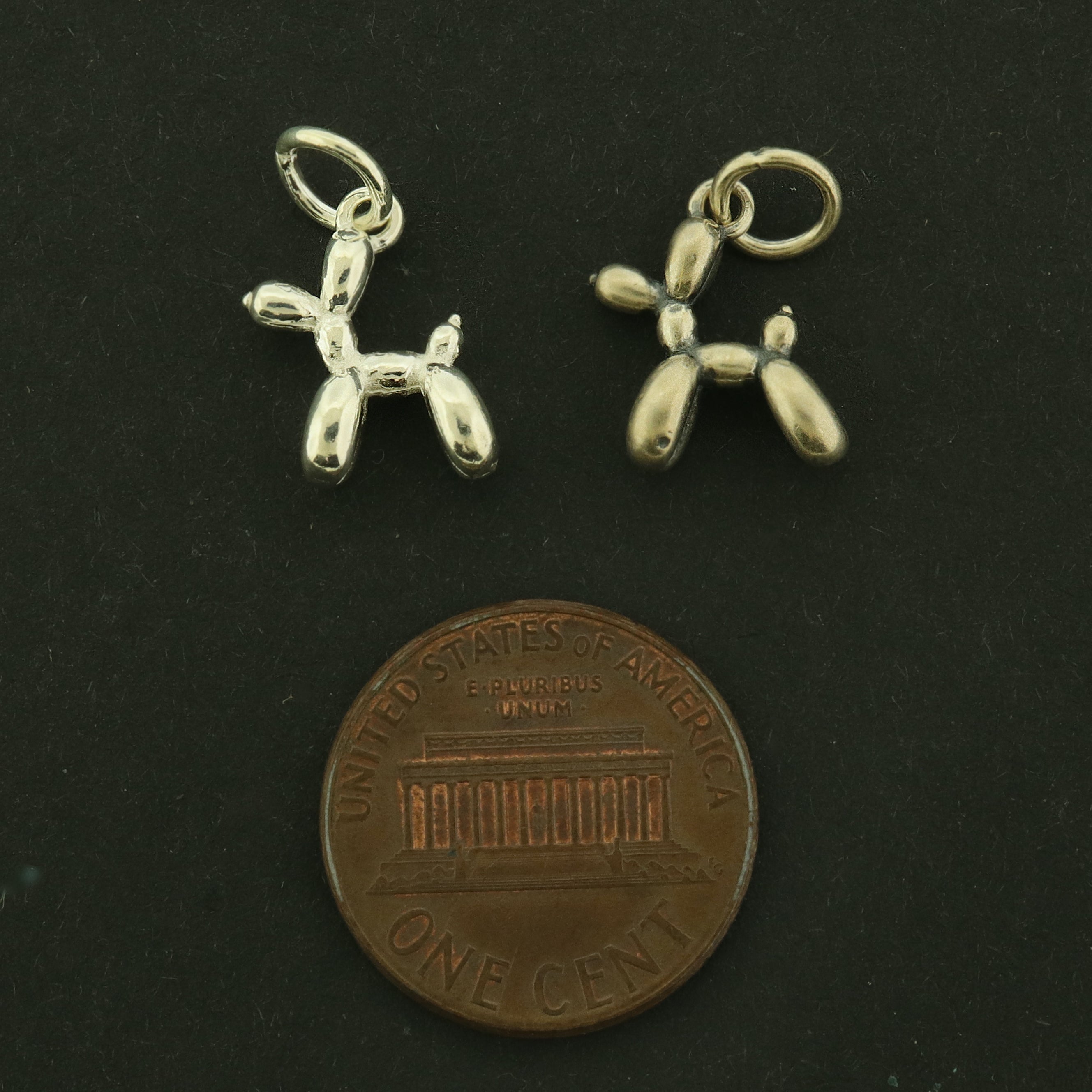 Dog Sterling Silver Charm - Balloon Dog - Choose Your Tone!