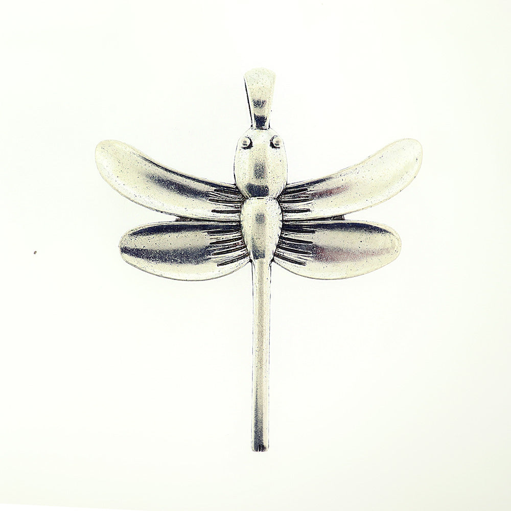 Dragonfly Antique Silver Tone Charm 3D - SC821