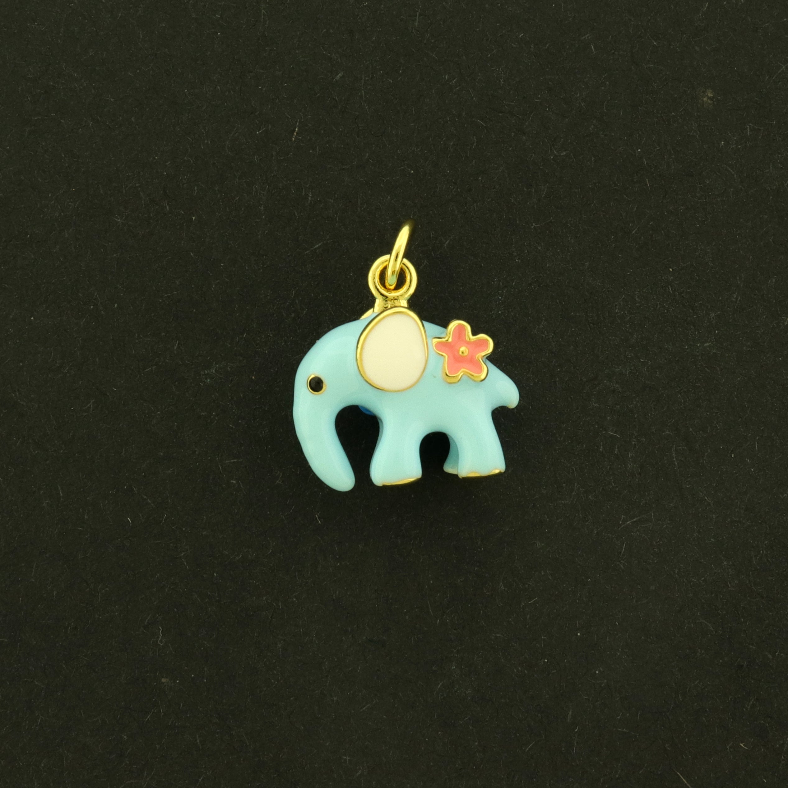Elephant Charms - 18k Gold Plated with Enamel - 3D - GLD984