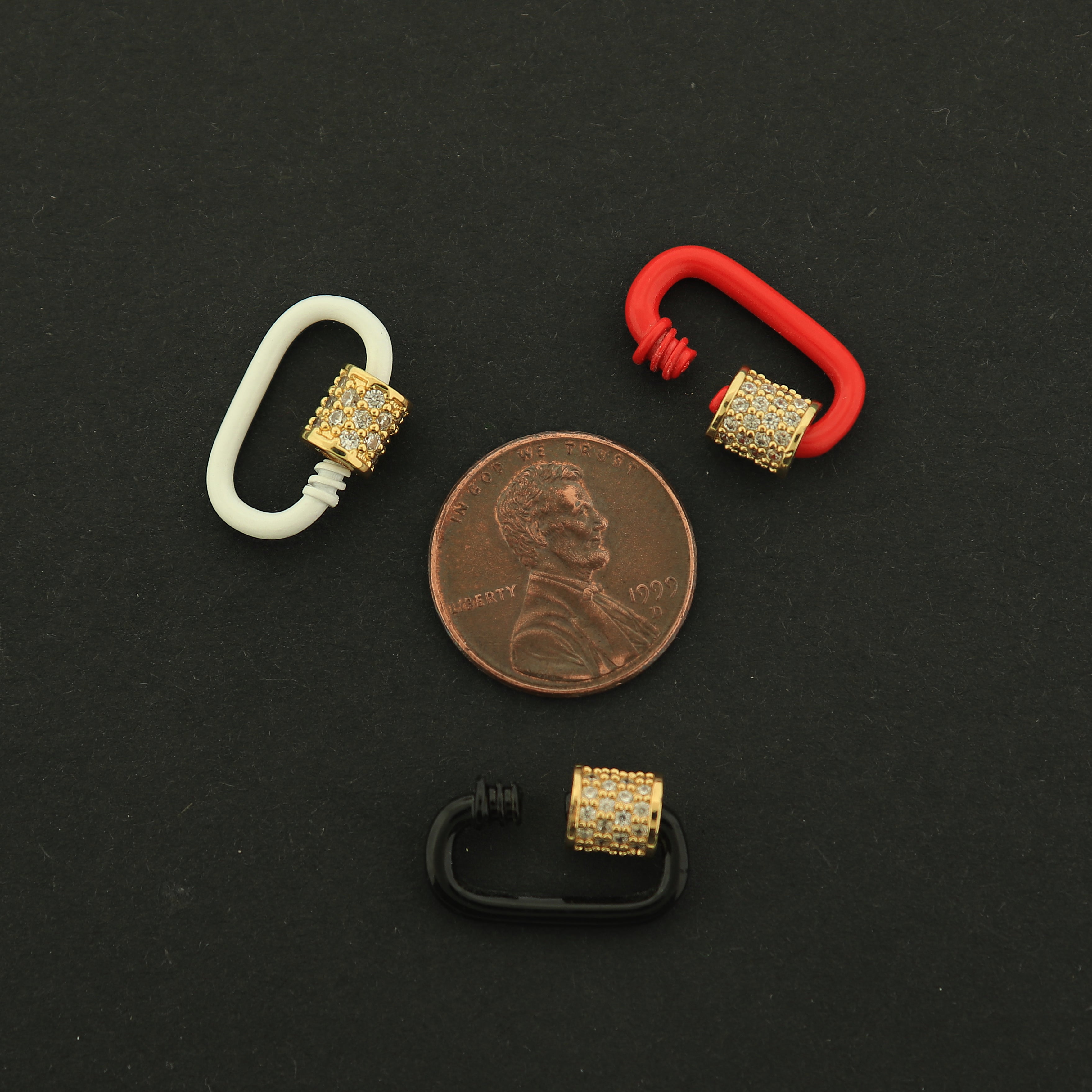 Enamel Buckle Clasp - Carabiner Clasp - Gold Plated - Choose Your Color