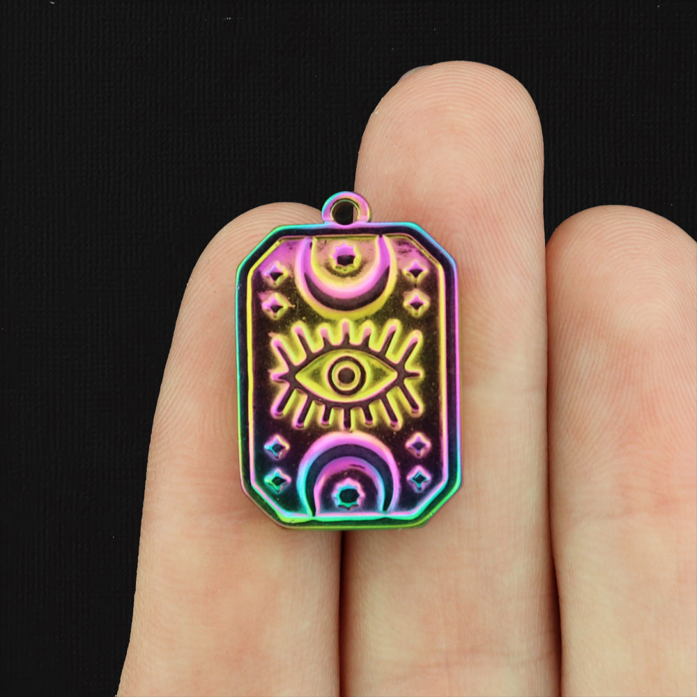 Eye of Providence Stainless Steel Charm 2 Sided - Choose Your Tone