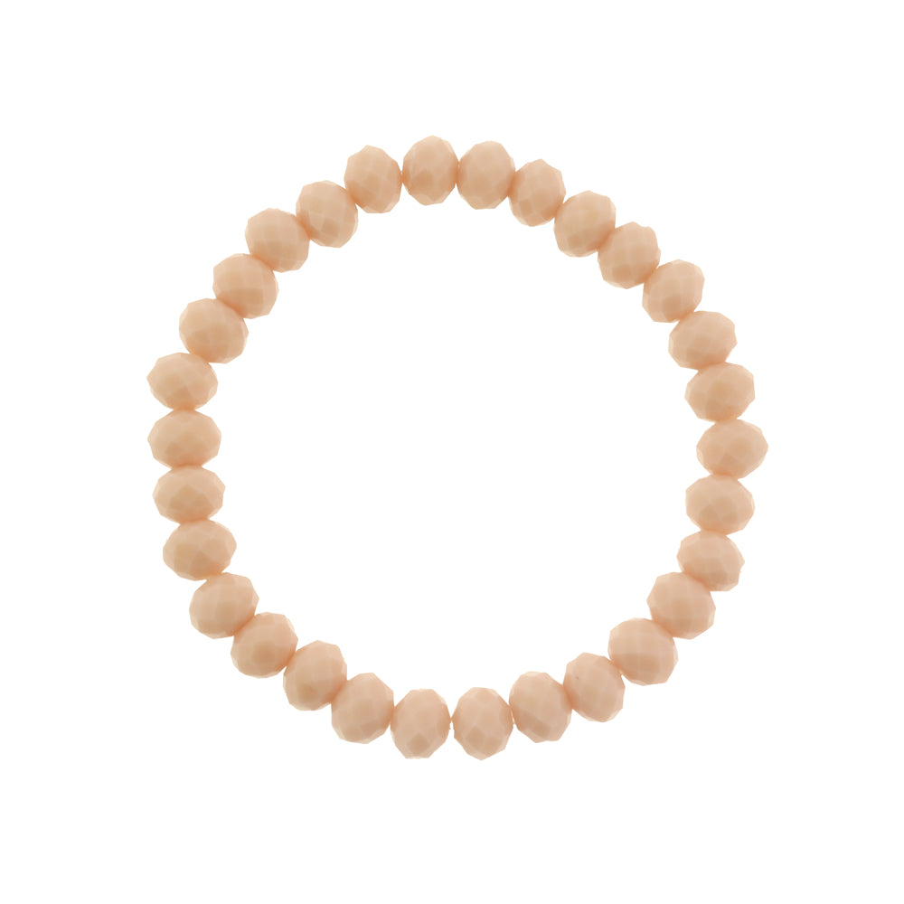 Faceted Glass Bead Bracelet - Rondelle Style - 61mm - Choose Your Color - 1 Bracelet