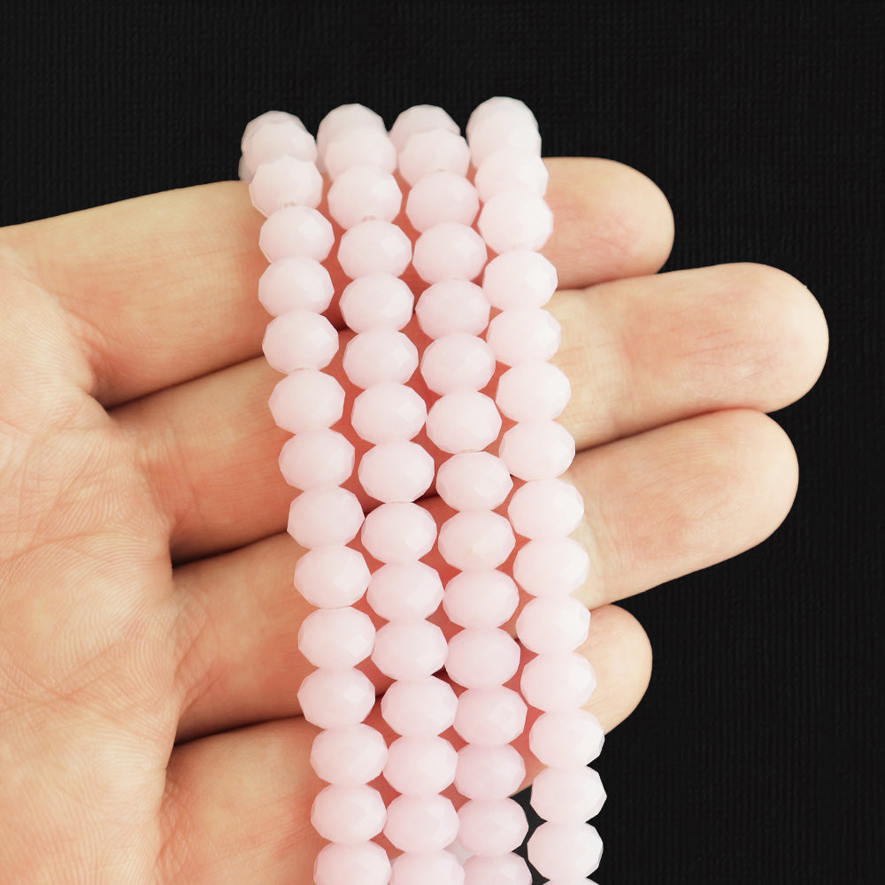 Faceted Glass Beads - 8mm x 6mm - Electroplated - 1 Strand 70 Beads - Choose Your Color!