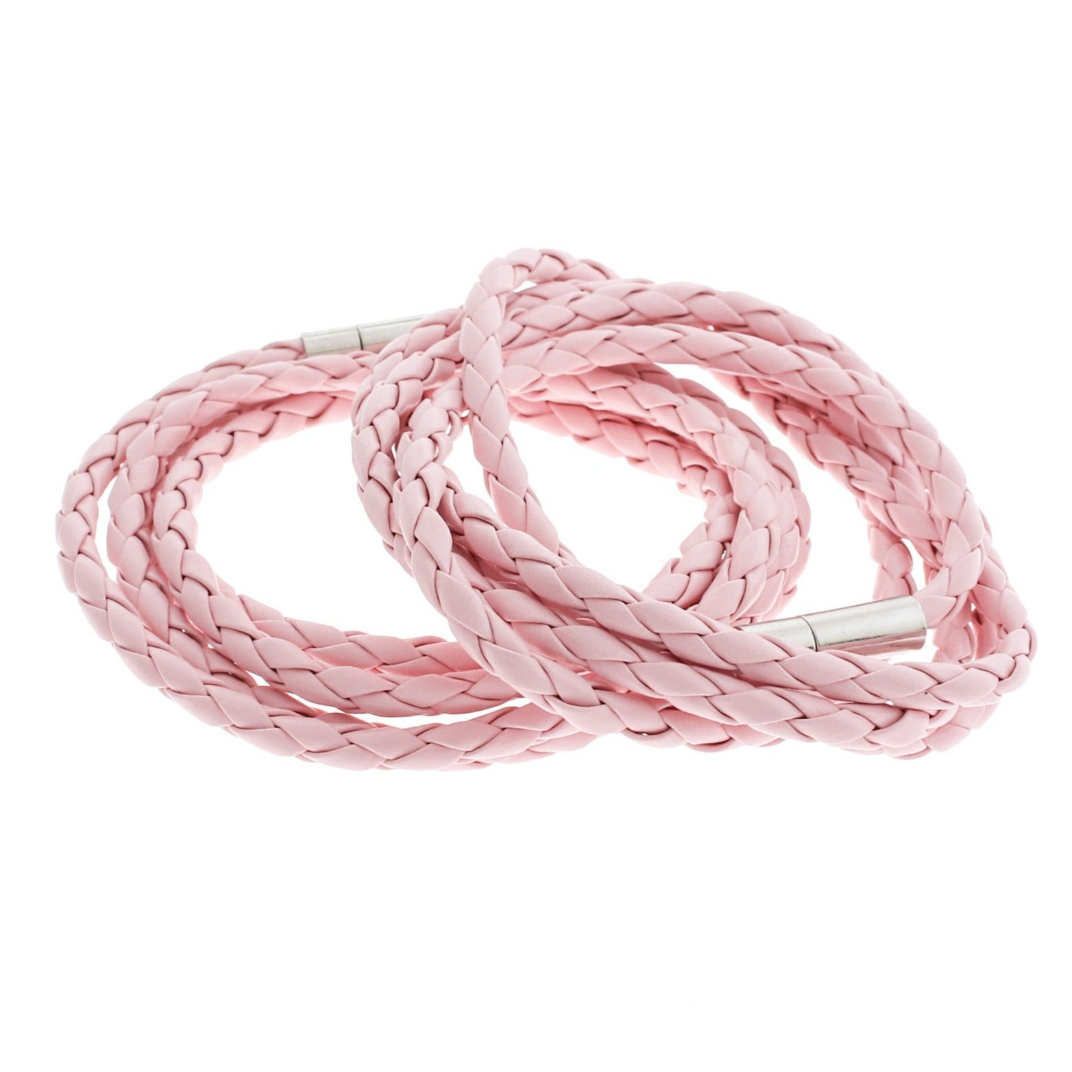 Faux Leather Wrap Braided Bracelet - 40.1" - Choose Your Color & Quantity!