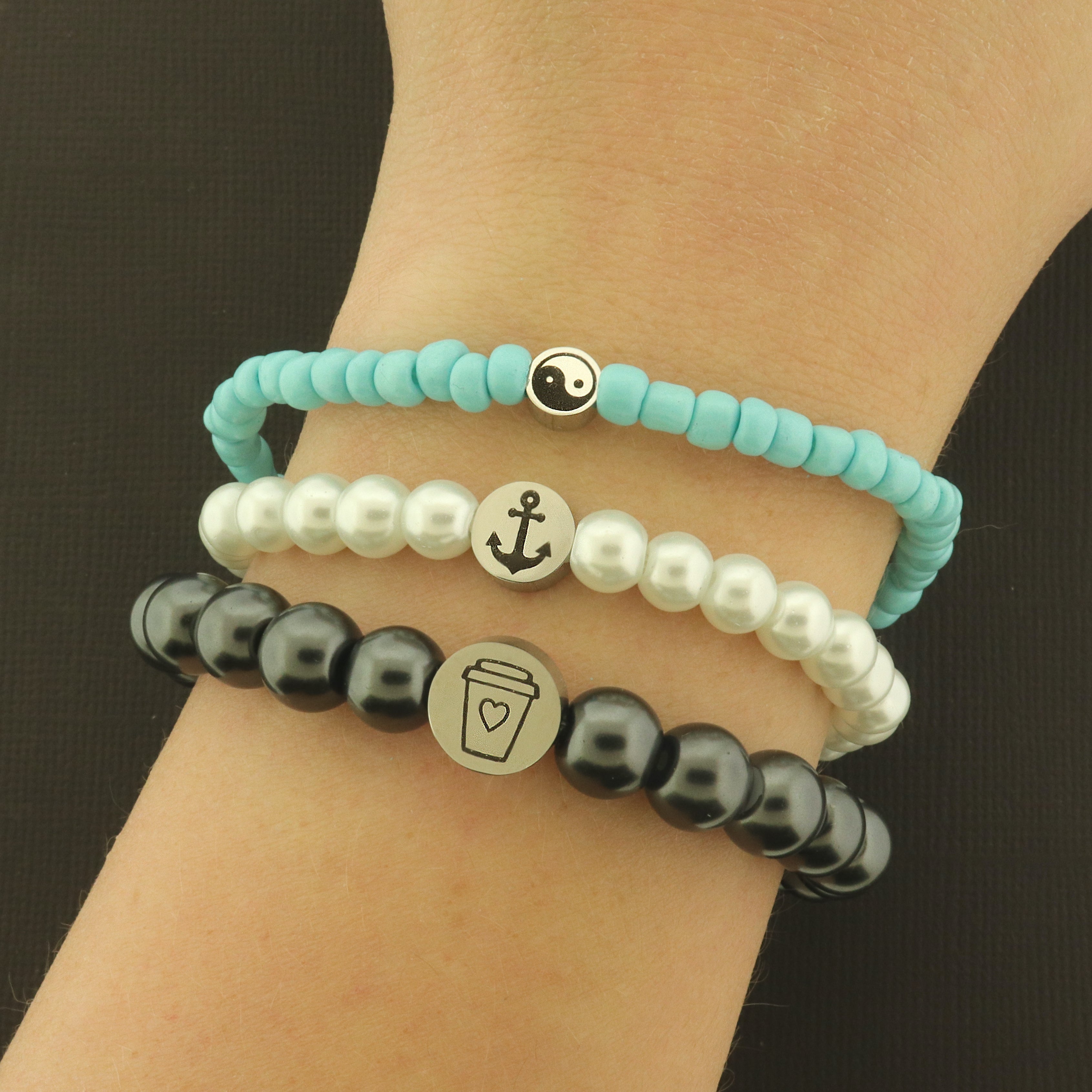 Feather Stainless Steel Beads - Religious Bead - Choose Your Size - BFS034S-8288