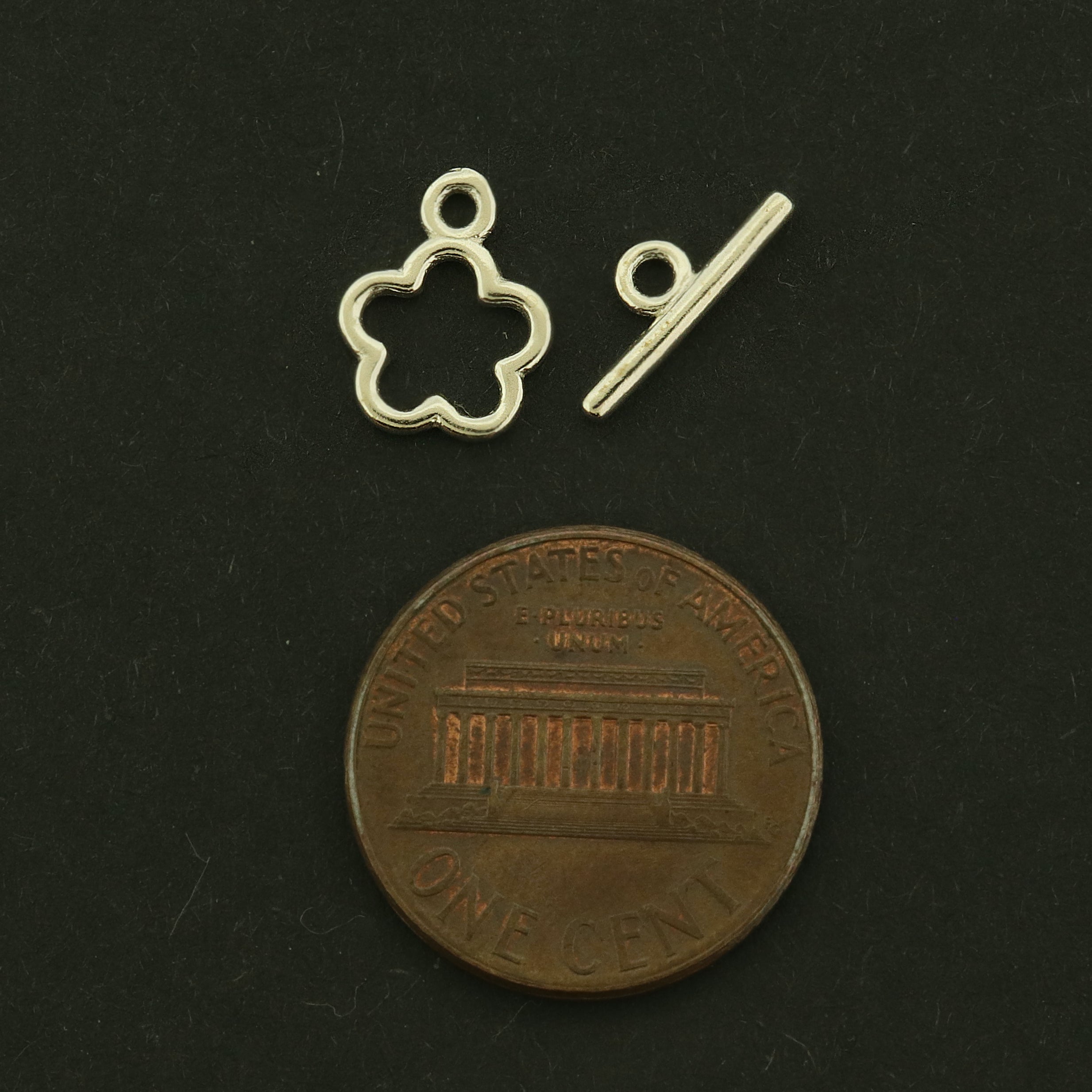 Flower Sterling Silver Toggle Clasp - 1 Clasp - ST250