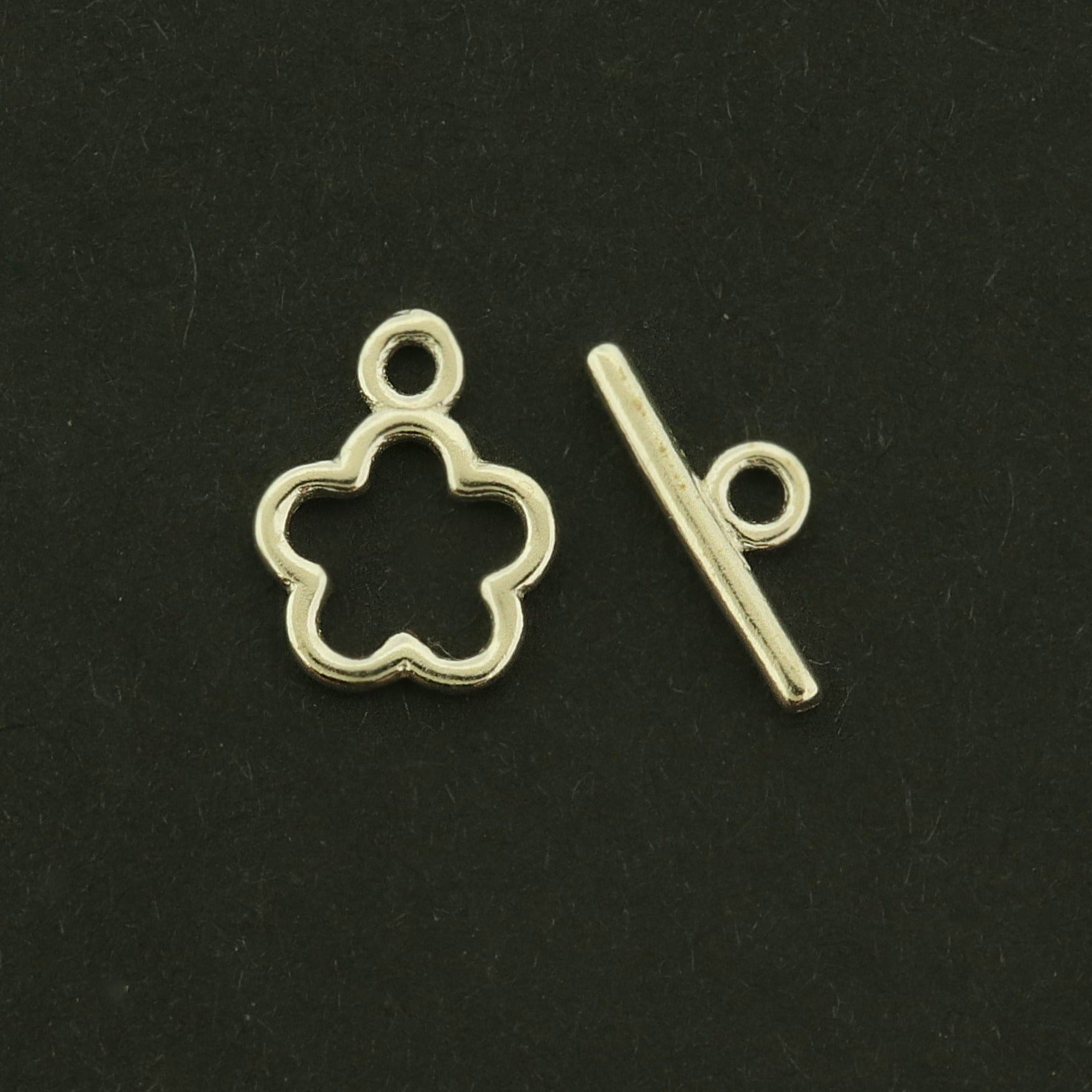 Flower Sterling Silver Toggle Clasp - 1 Clasp - ST250