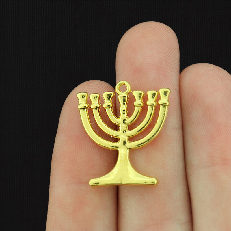 10 Menorah Charms 2 Sided - Choose Your Tone