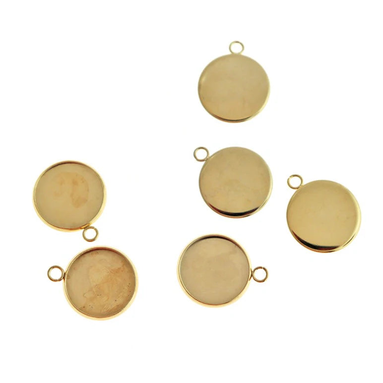 Monture Cabochon Acier Inoxydable Doré - Plateau 12mm - 25 Pièces - CBS024