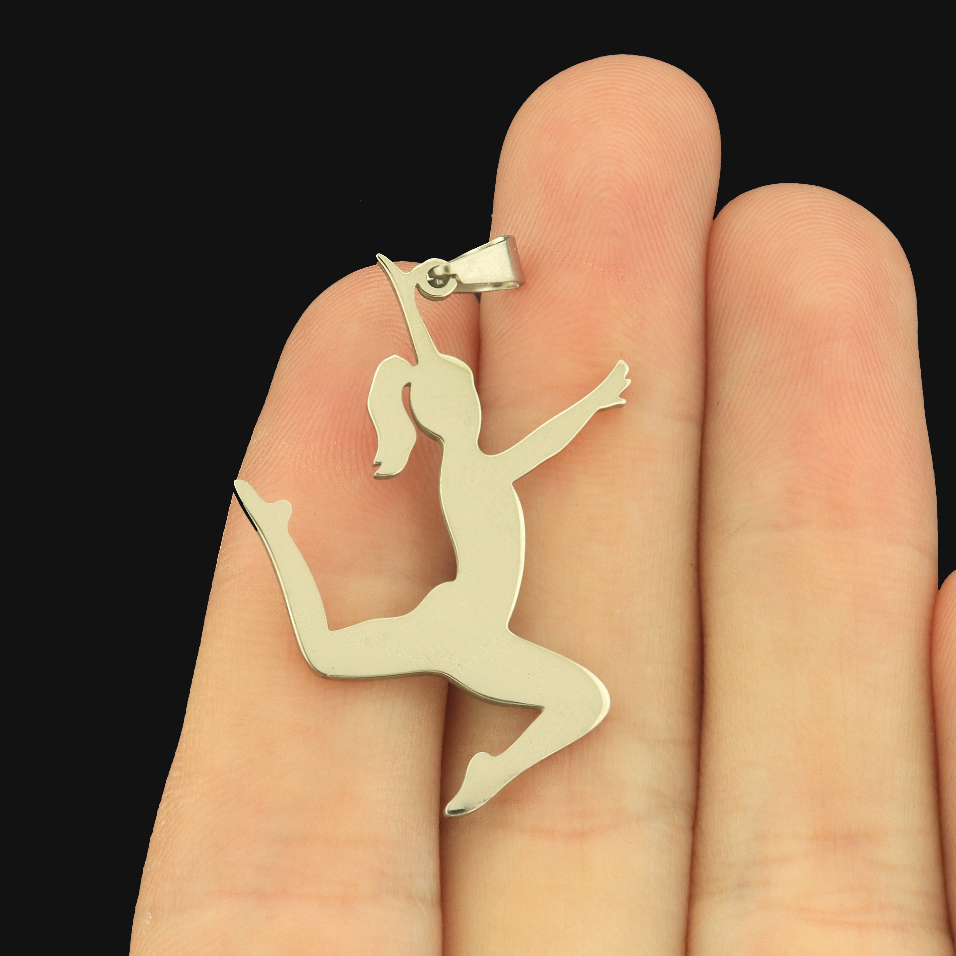 Gymnast / Dancer Stainless Steel Charms - Choose Your Tone!
