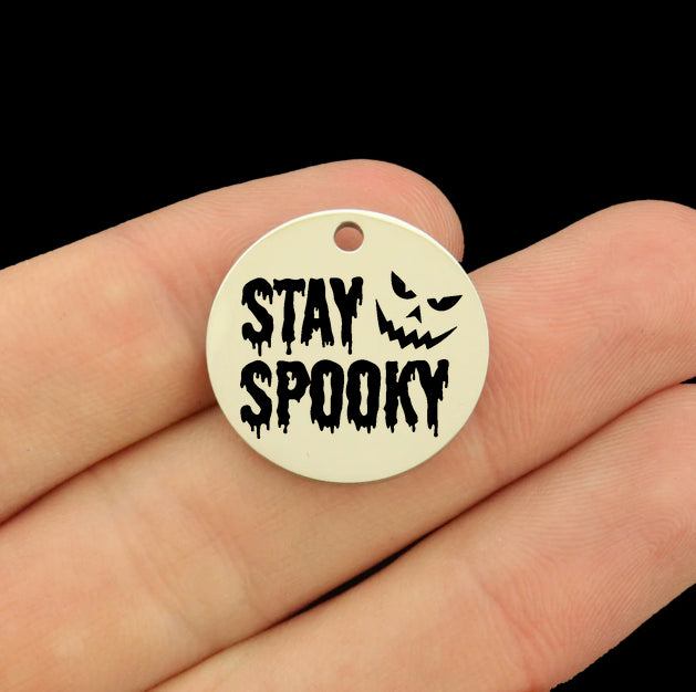 Halloween Stainless Steel Charms - Stay Spooky with Creepy Face
