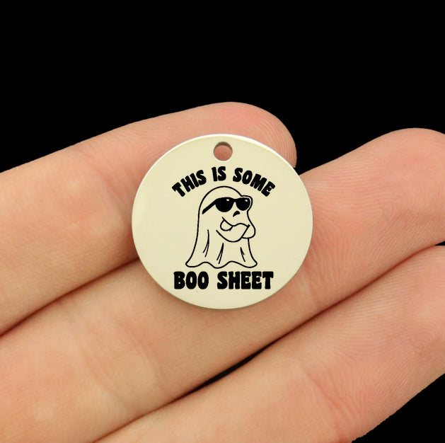 Halloween Stainless Steel Charms - This Is Some Boo Sheet with Cute Ghost