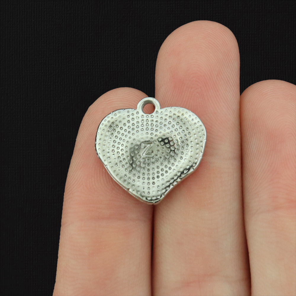 Hammered Heart Stainless Steel Charm - Choose Your Tone