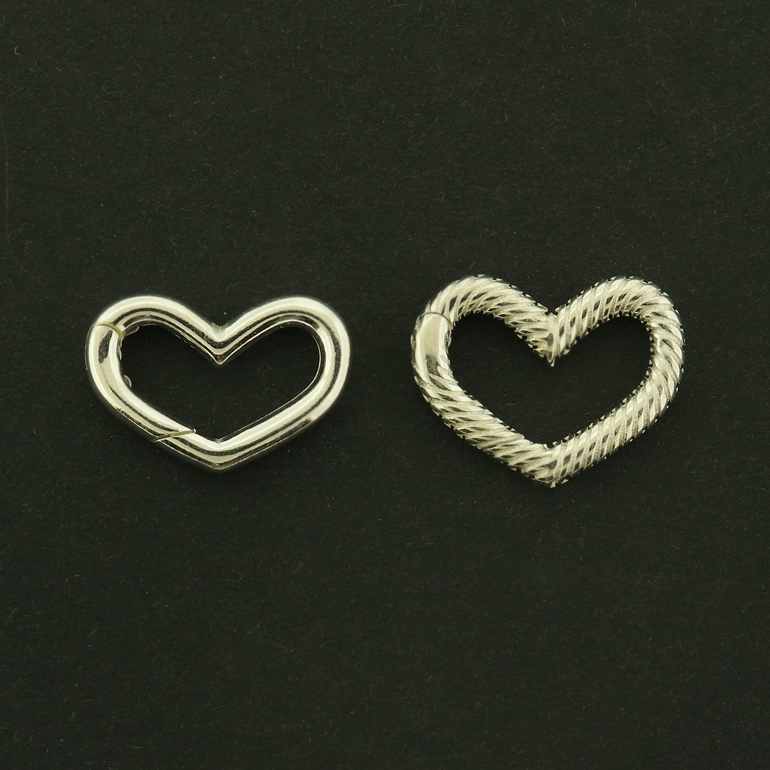 Heart Sterling Silver Clasps - Choose Textured or Polished!