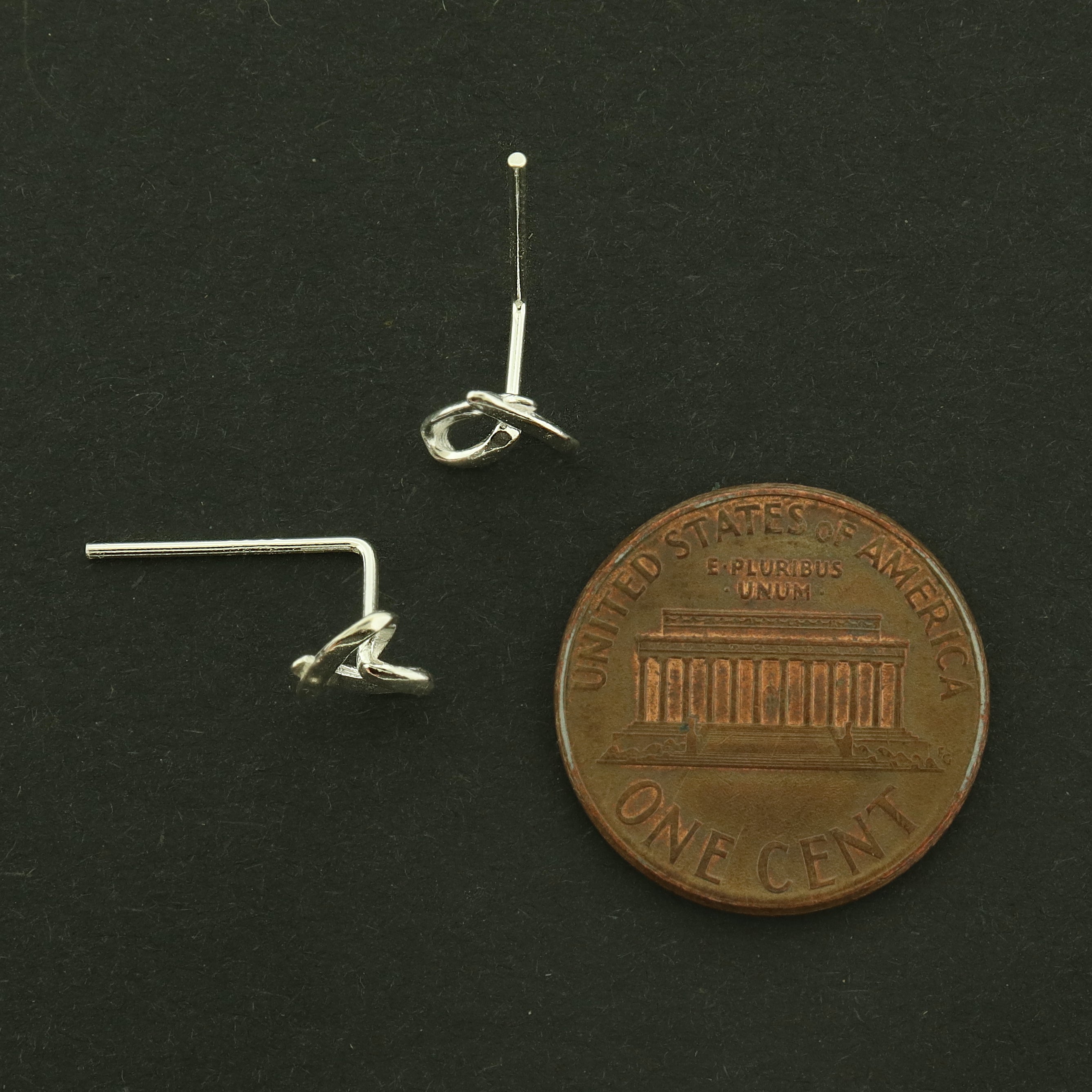 Heart Sterling Silver Earrings - Heart Stud - 6mm x 12mm - 2 Pieces 1 Pair - ST282