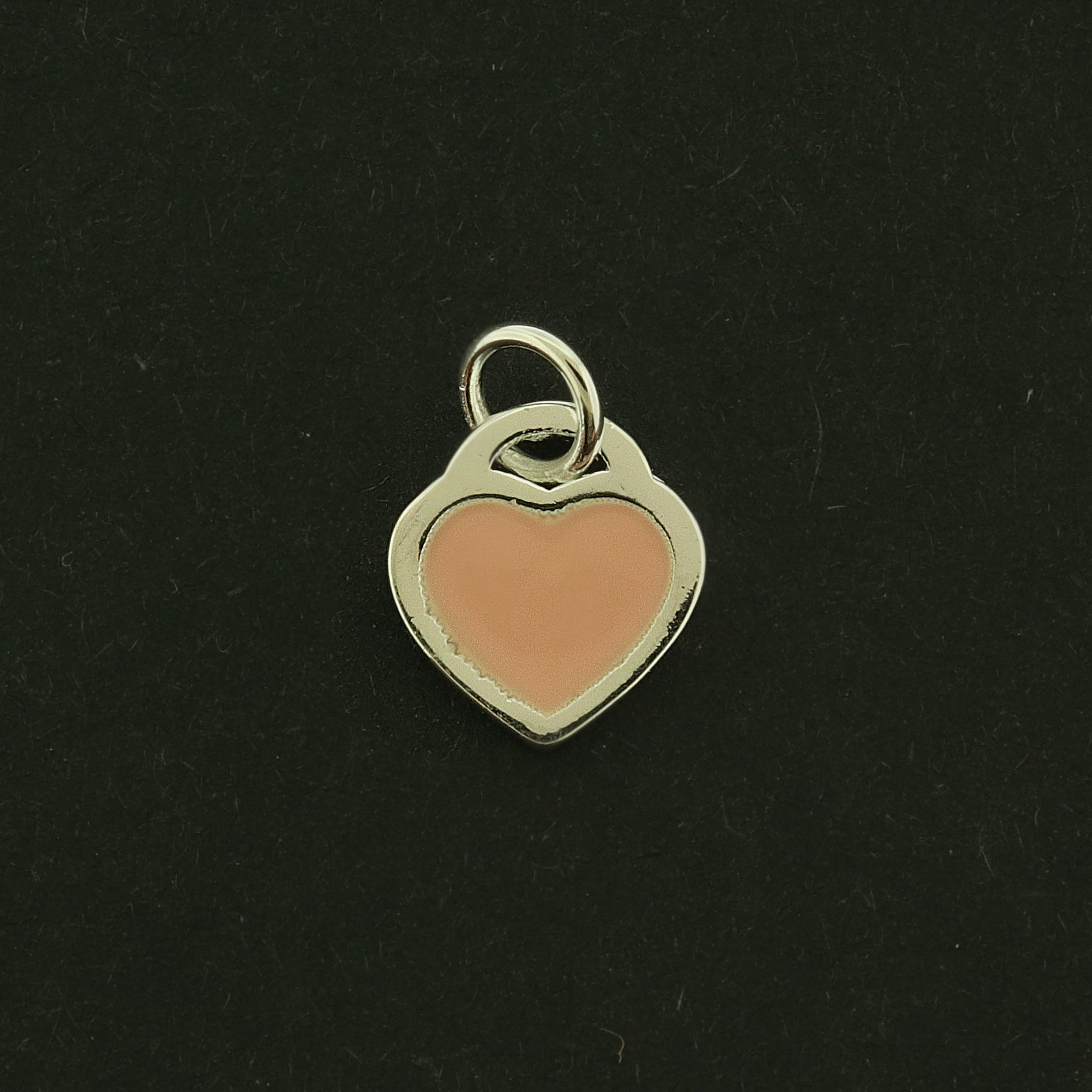 Heart Sterling Silver Enamel Charm - Pink - ST004