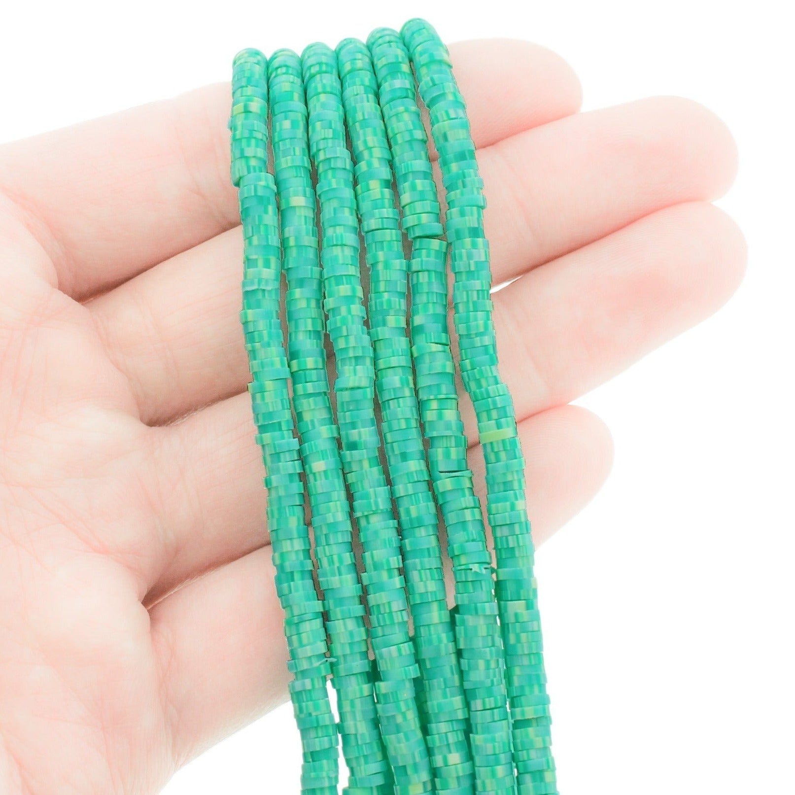 Perles en Pâte Polymère Heishi 4mm x 1mm - Marine Foncé - 1 Rang 350 Perles - BD812