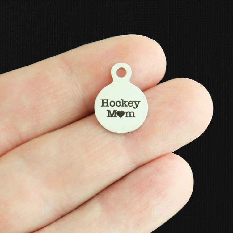 Hockey Mom Stainless Steel 13mm Loop Charms - BFS008-8063