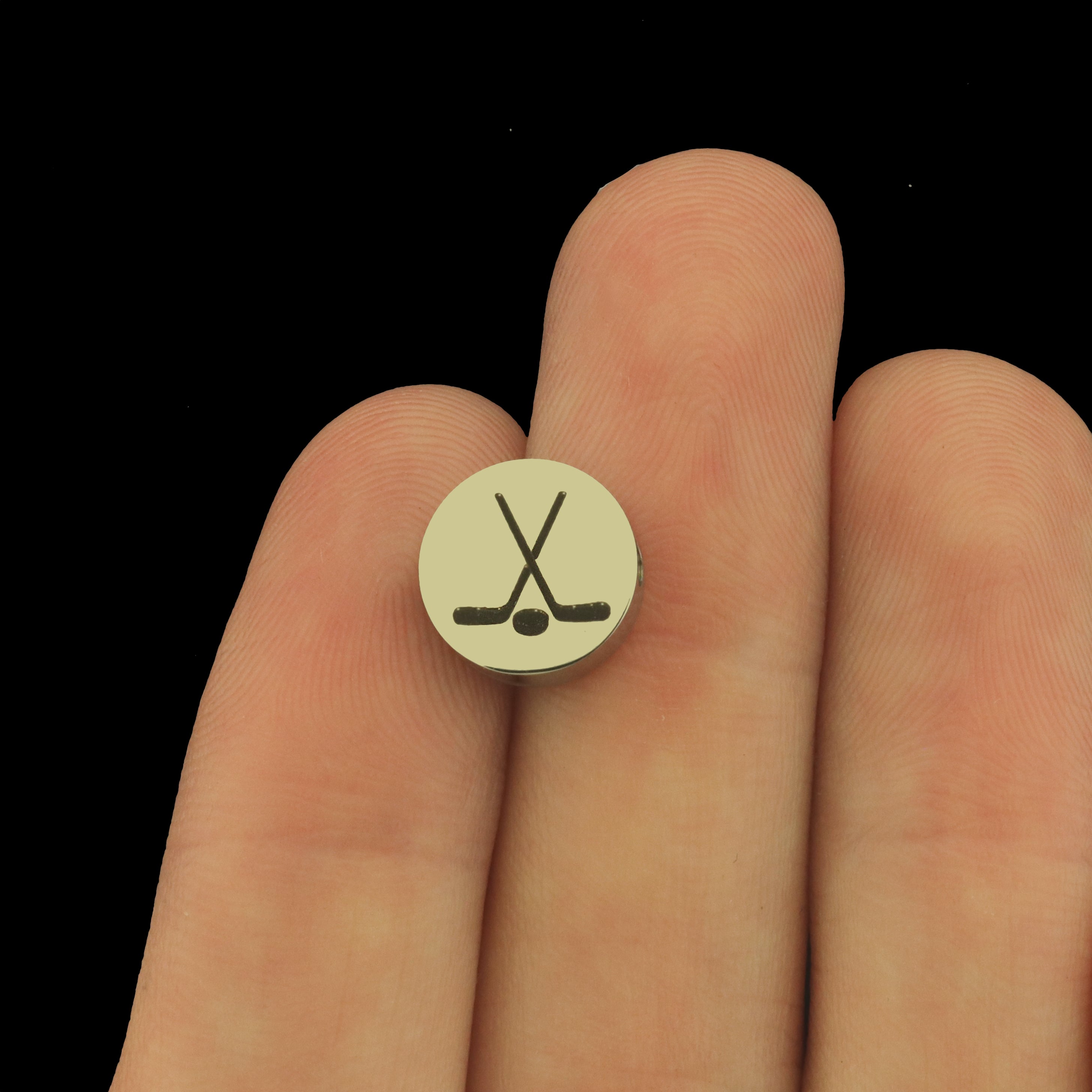 Hockey Stainless Steel Beads - Sports Bead - Choose Your Size - BFS034S-8340