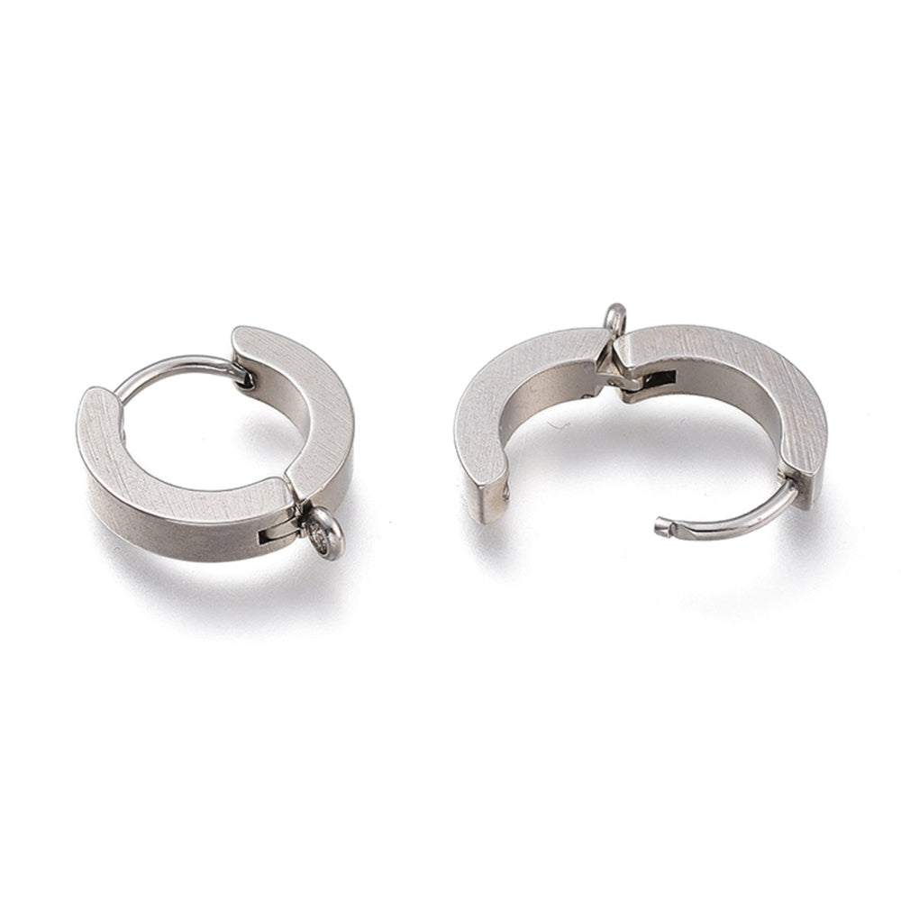 Boucles d'oreilles créoles en acier inoxydable - Fermoir arrière 40 mm - 2 pièces 1 paire - Z105