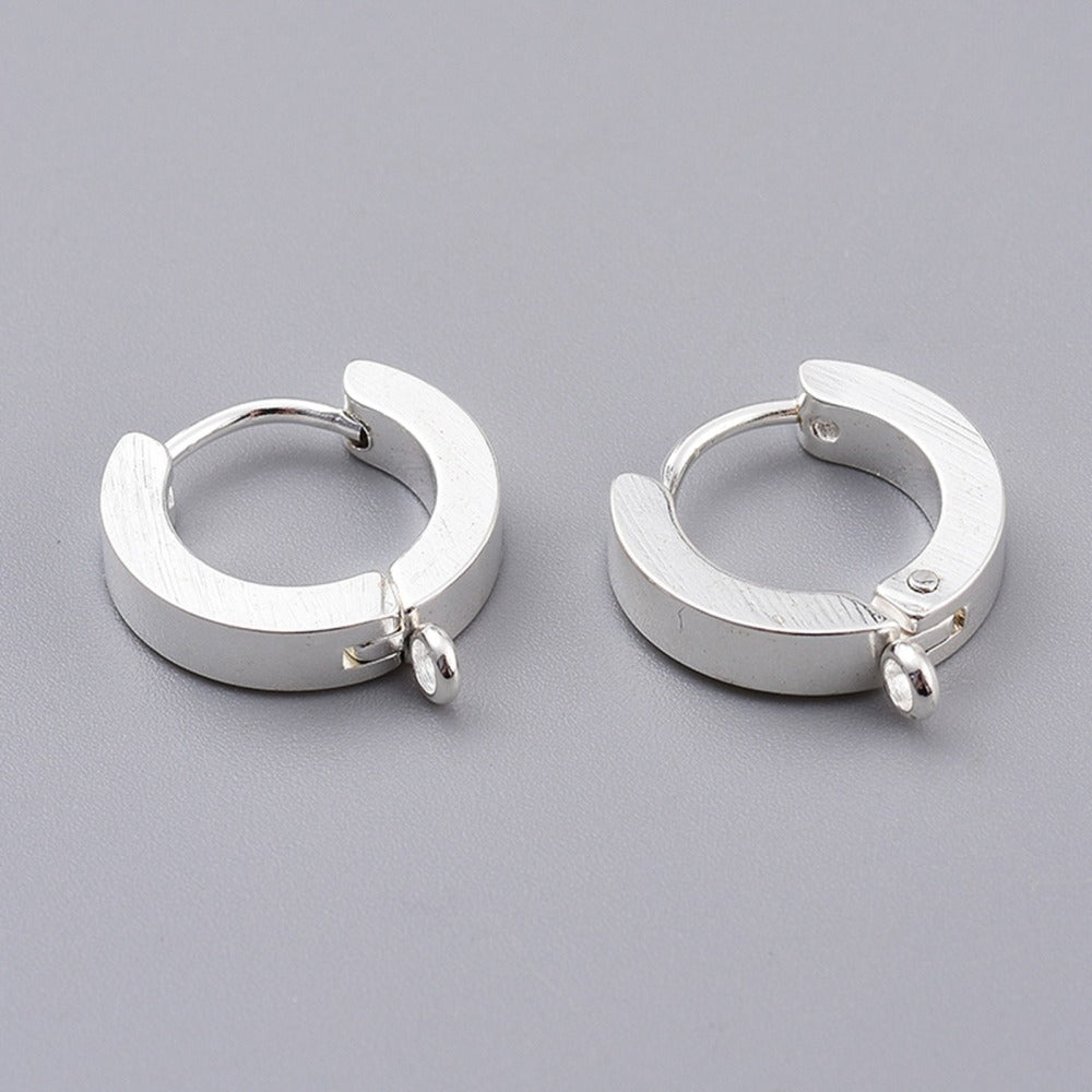 Boucles d'oreilles créoles en acier inoxydable - Fermoir arrière 40 mm - 2 pièces 1 paire - Z105