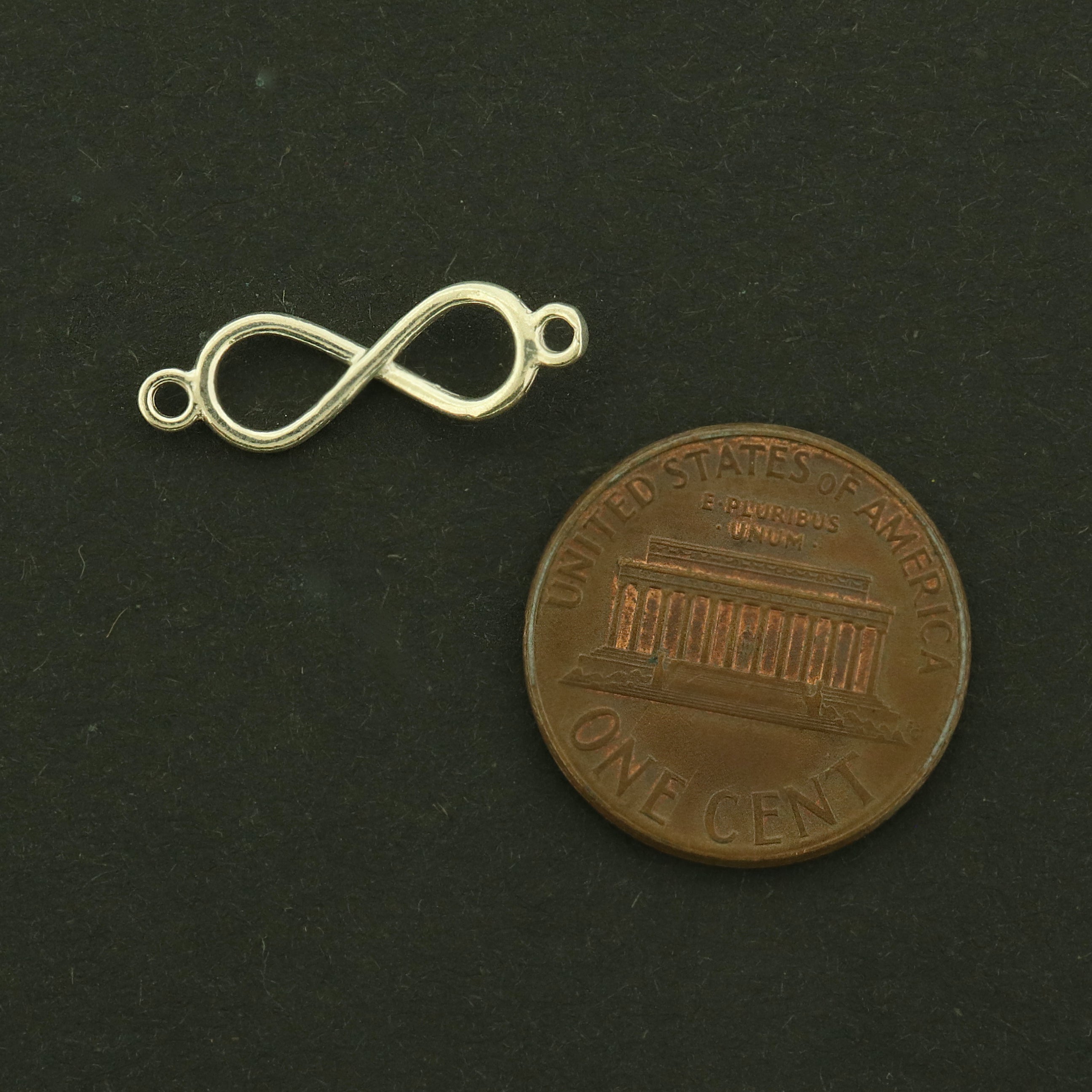 Infinity Silver Tone Sterling Silver Connector Charm - ST313