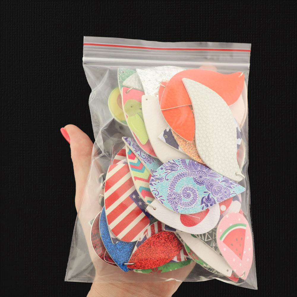 LIQUIDATION Leather Pendants Assorted Grab Bag - 5 or 20 Pairs - Less Than Wholesale Cost 90% Off - GRAB015