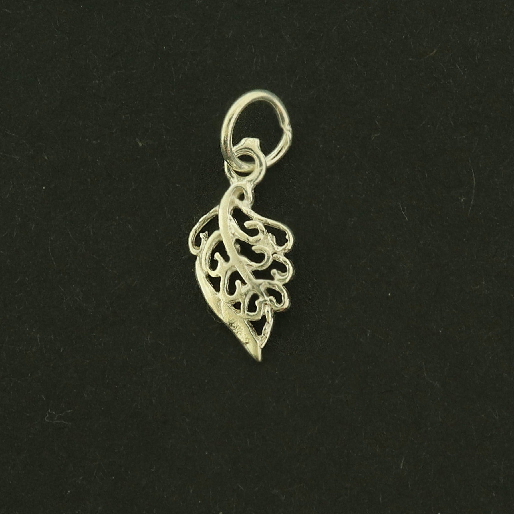Leaf Sterling Silver Charm - Fall Pendant - ST123