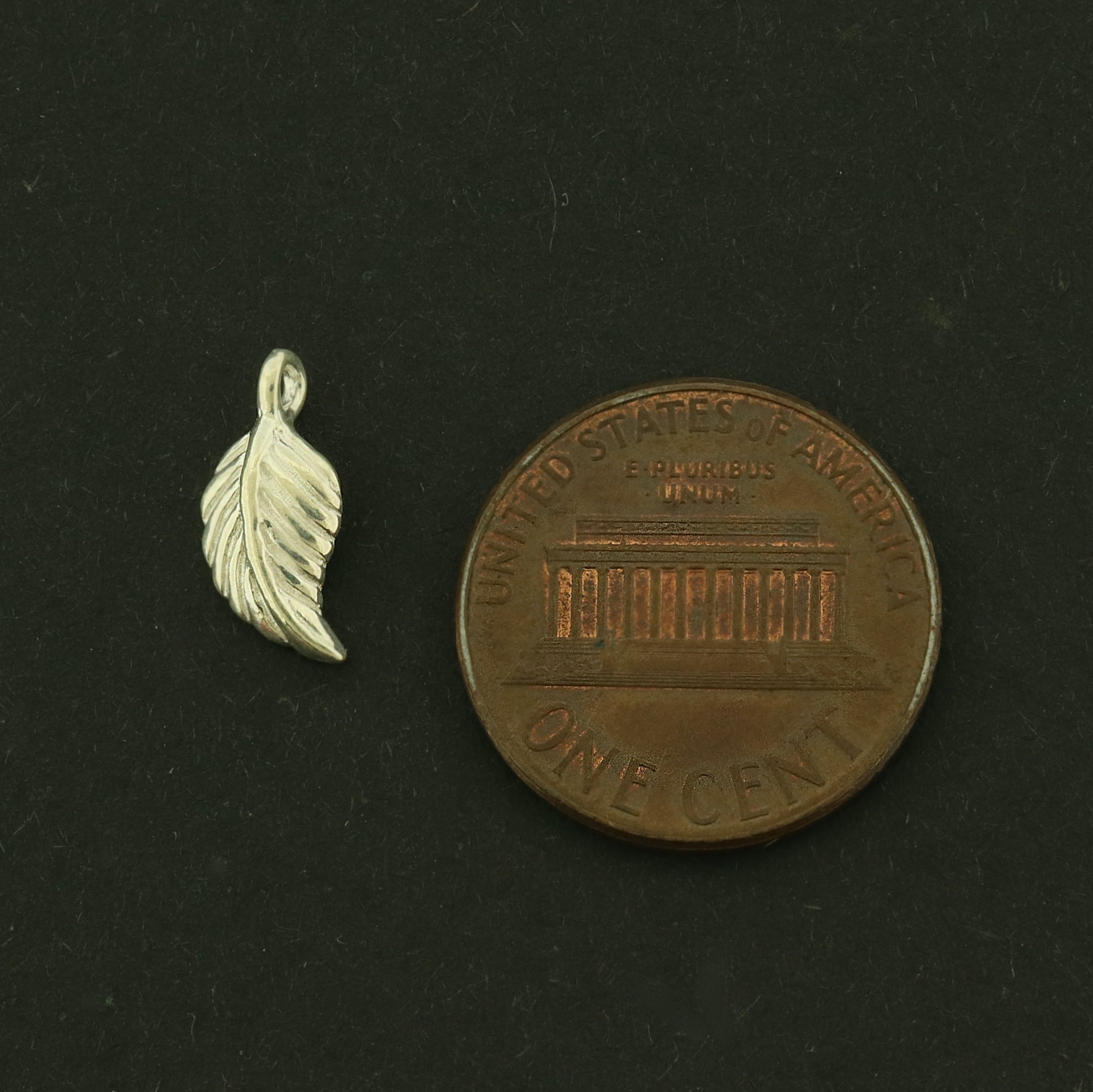 Leaf Sterling Silver Charm - Fall Pendant - ST124