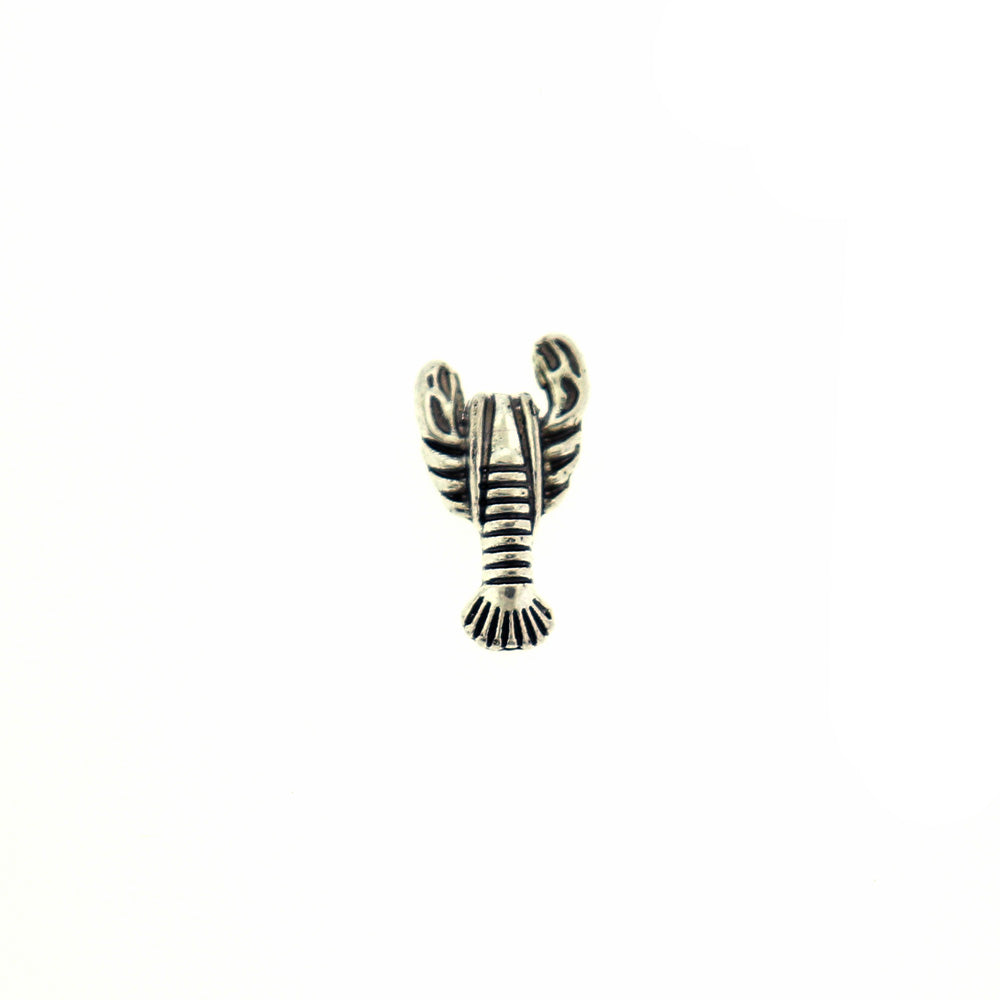 Lobster Zinc Alloy Spacer Beads 17mm x 11mm - Silver Tone - 2 Beads - SC1385