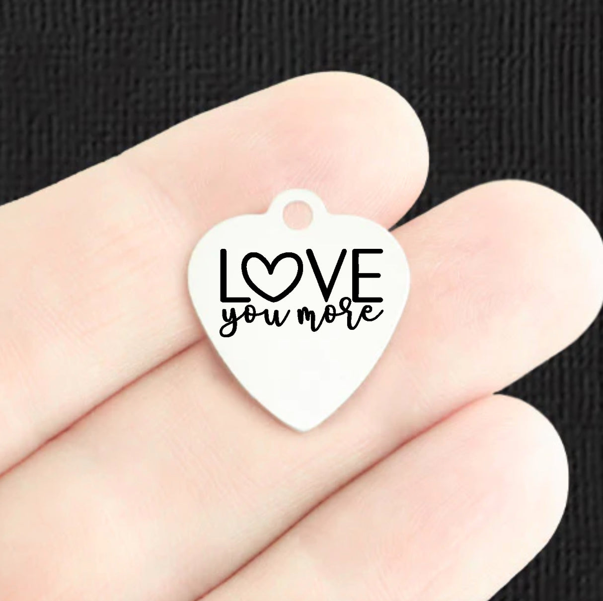 Love You More Stainless Steel Charms - BFS011-8396