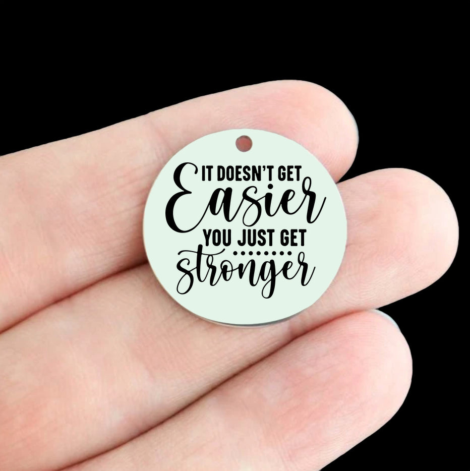 Mental Health Stainless Steel 25mm Round Charms - BFS009-8482