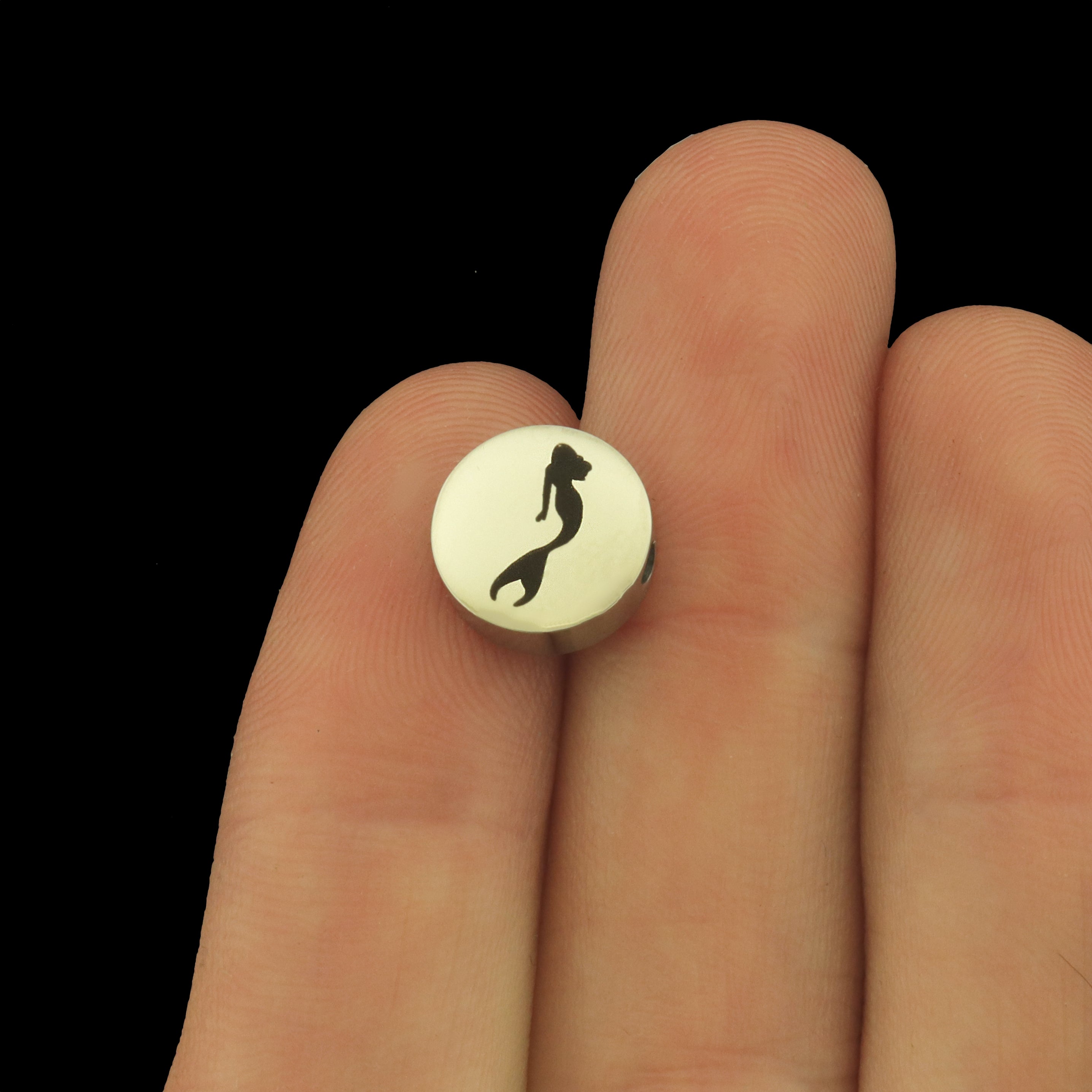 Mermaid Stainless Steel Beads - Beach Bead - Choose Your Size - BFS034S-8326