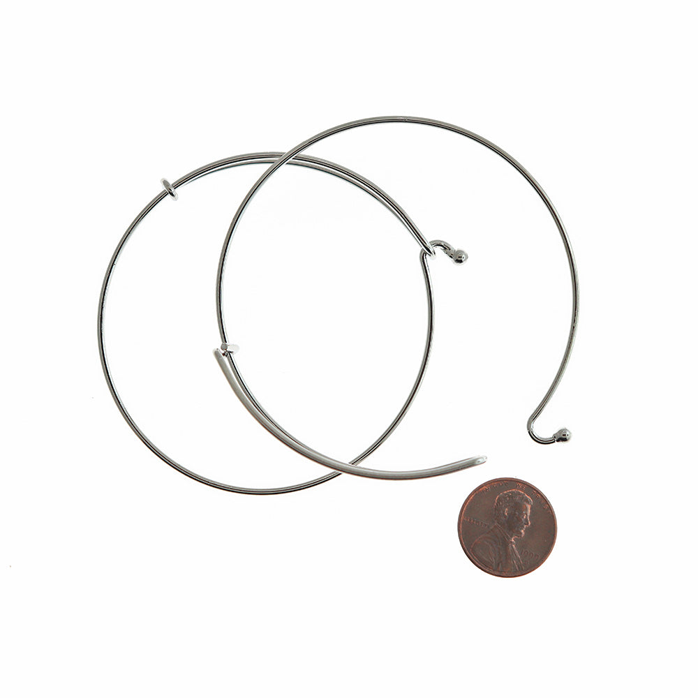 Metal Alloy Hook Bangles - 62mm - Choose Your Color & Quantity!