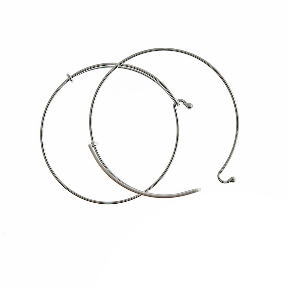 Metal Alloy Hook Bangles - 62mm - Choose Your Color & Quantity!