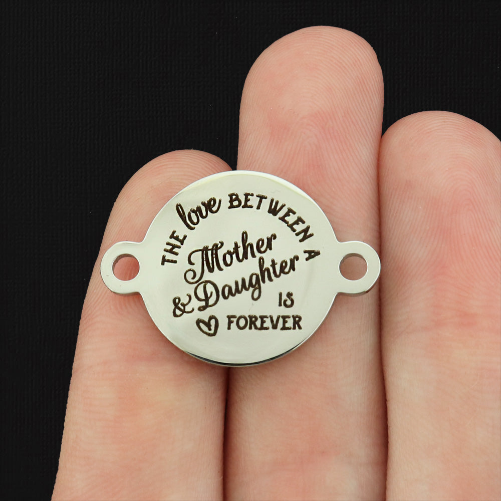 Mother Daughter Stainless Steel Charms - The love between a Mother & Daughter is Forever - BFS027-4046