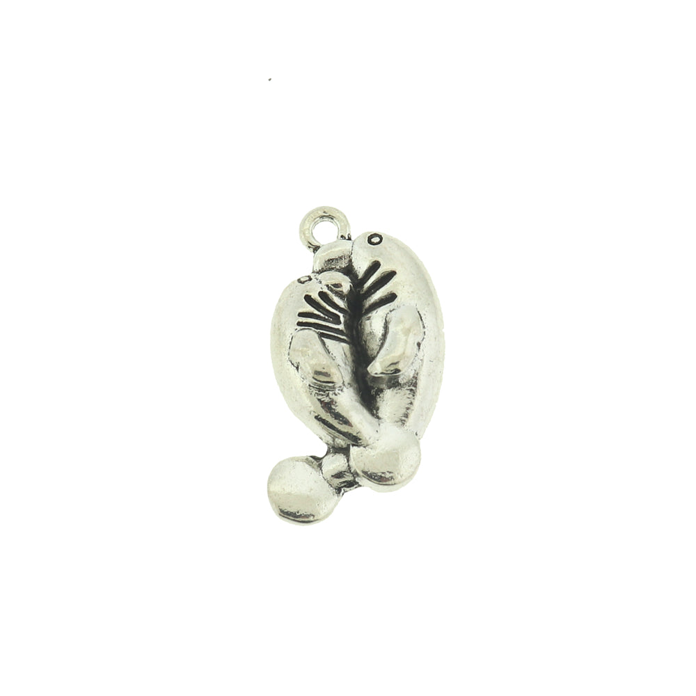 Mother and Calf Manatee Antique Silver Tone Charm - SC5468