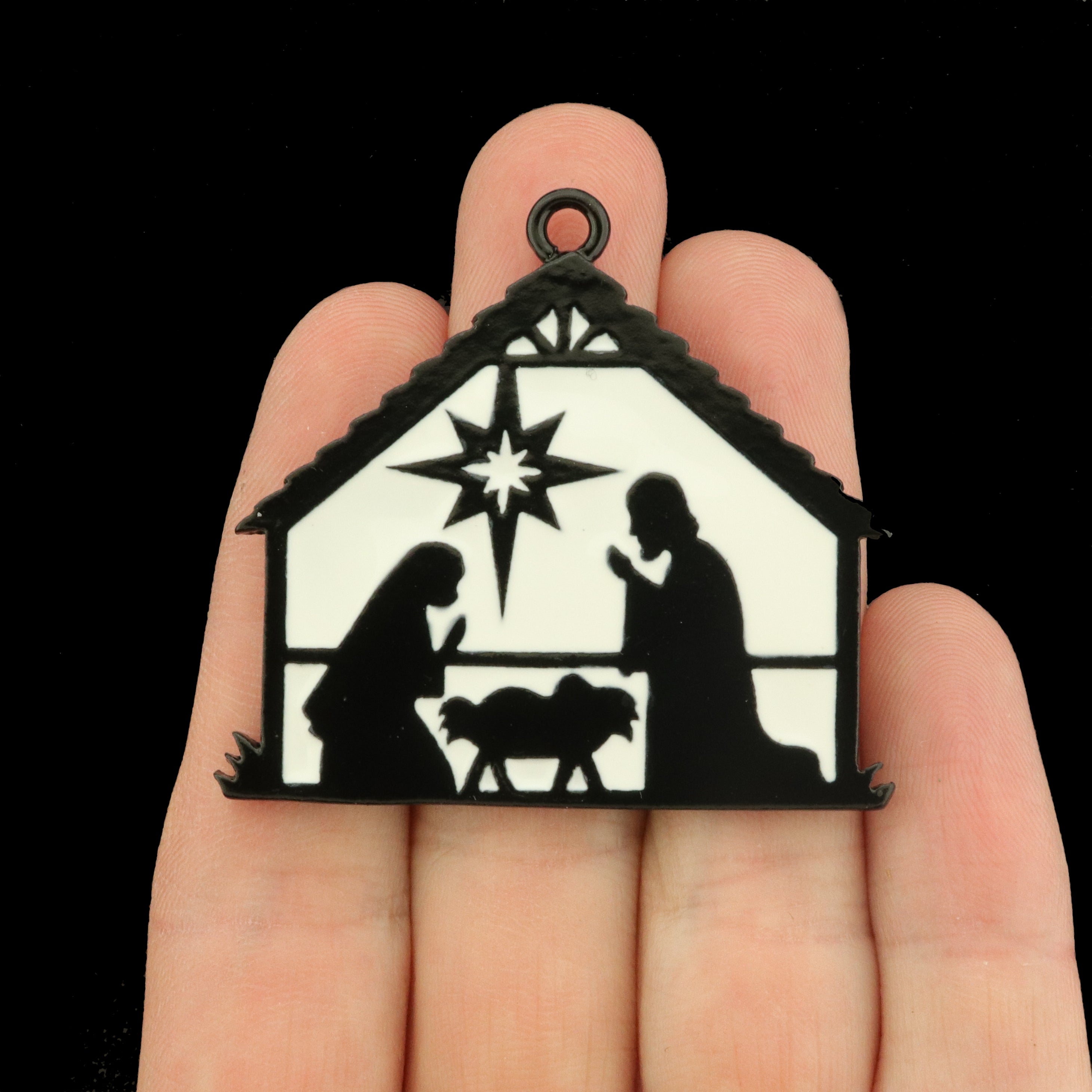 Nativity Scene Enamel Charm - E038