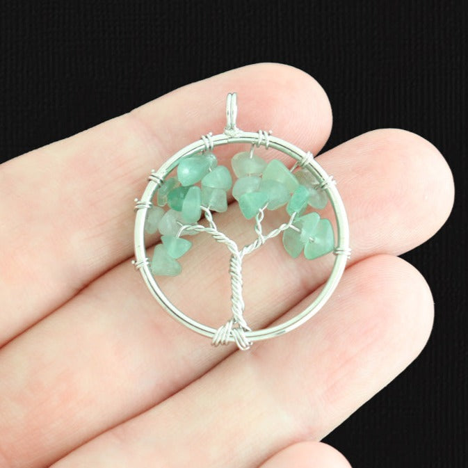 Pendentif arbre de vie en améthyste naturelle - GEM159