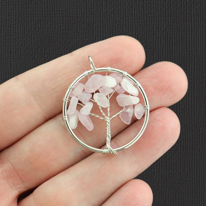 Pendentif arbre de vie en améthyste naturelle - GEM159