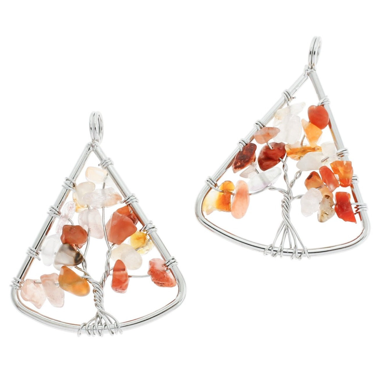 Pendentif arbre de vie en jaspe rouge naturel - GEM132