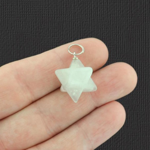Pendentif Etoile Merkaba en Opalite Naturelle 3D - GEM034