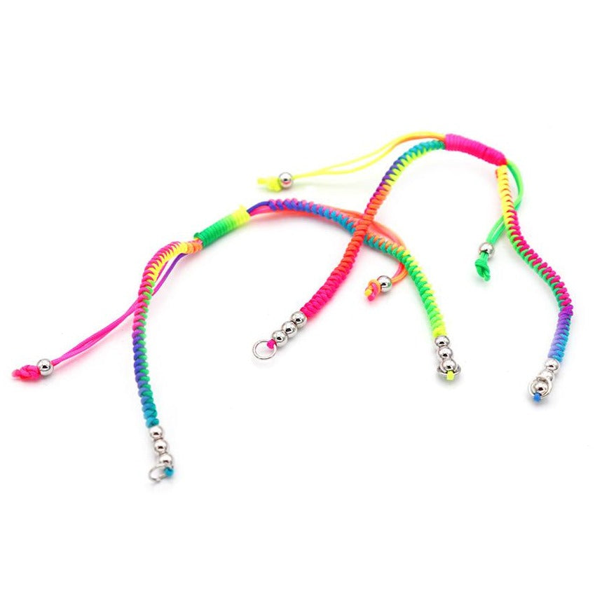 Nylon Cord Adjustable Connector Bracelet Base - Choose Your Color!