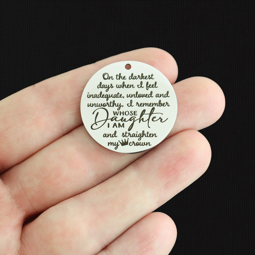 On the Darkest Days... Stainless Steel 30mm Round Charms - BFS010-7968